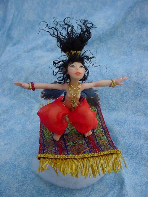 CDHM Gallery of Judy Raley of Once We Were Faeries making one of a kind hand sculpted fairies, collectible art dolls, mermaids, pixies and frogs, dressed and wigged dolls