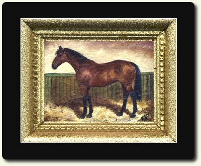 CDHM artisan Kay Burton hand painted horse acrylic oil painting in miniature