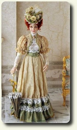 CDHM and IGMA artisan Elisa Fenoglio creates porcelain dressed dolls in dollhouse scale