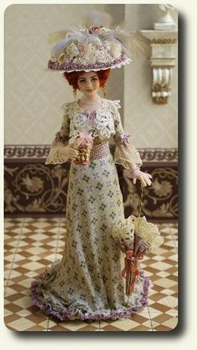 CDHM and IGMA artisan Elisa Fenoglio creates porcelain dressed dolls in dollhouse scale