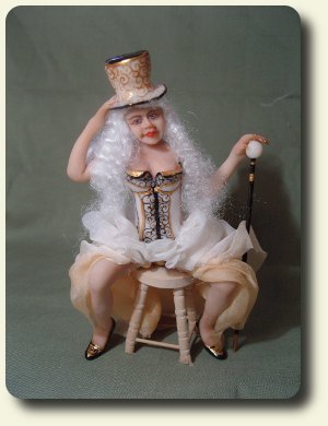 Polymer clay 1:12 scale dolls by CDHM artisan Nicky Cooper of NickyCC Dolls and Critters
