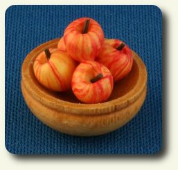 CDHM Artisan Kitty's Kitchen Miniatures created a bowl of red apples in 1:12 scale
