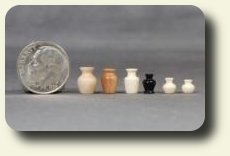 CDHM Artisan Bertie Pittman of Bertie's dollhouse miniatures turns teeny tiny vases, bowls, and cake stands in 144 scale for the dollhouse miniature collector