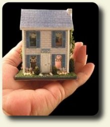 CDHM Artisan Pat Carlson of Skywind Dollhouse Miniatures makes 144 scale dollhouse miniature roomboxes