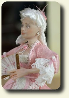 CDHM artisan Vynette van der Heijden creates handmade sculpted and dressed 1:12 dolls in dollhouse scale