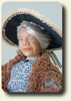 CDHM artisan Vynette van der Heijden creates handmade sculpted and dressed 1:12 dolls in dollhouse scale