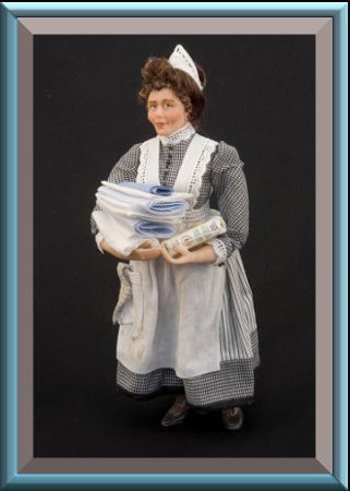 CDHM artisan Sherri Colvin creates handmade sculpted 1:12 dolls in dollhouse scale along with doll kits