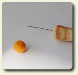 CDHM artisan Hanna Lindroth doing business as Mini Chef shows you a how-to on making peeled oranges in dollhouse 1:12 scale