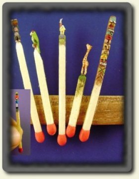 CDHM Artisan Linda Master carved toothpicks and match sticks