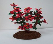 CDHM Artisan Cristina Diego creates 1/12 scale dolls house scale flowers and landscaping for the dollhouse miniatures