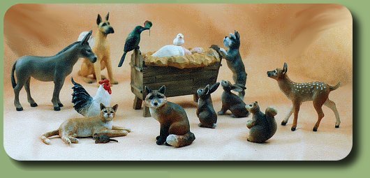 CDHM artisan Linda Master creating under the business name of Miracle Chicken Miniatures carving wooden dollhouse miniature dolls, hitty and animals