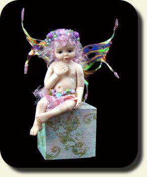 CDHM Artisan Cheri Desiree creates handmade sculpted 1:12 dolls in dollhouse scale including fairies, animals and character dolls