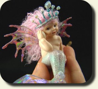 CDHM Artisan Cheri Desiree creates handmade sculpted 1:12 dolls in dollhouse scale including fairies, animals and character dolls