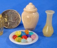 CDHM artisans and IGMA Fellow Bill Helmer turns vases, bowls, lidded vessels in dollhouse scale miniature  for the dollhouse