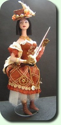 CDHM Artisan Mary Williams creates handmade sculpted 1:12 dolls in dollhouse scale including character dolls