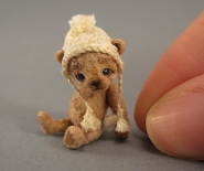 CDHM artisan Aleah Klay sculpts 1:12 scale and smaller scale polymer clay, furred animals including teddy bears
