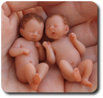 CDHM Artisan Camille Allen hand sculpts 1:12 baby dolls