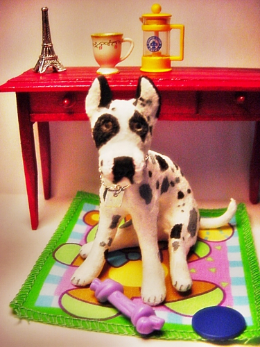 CDHM Gallery of June Girardi of June's Miniature Mart sculpted this great dane in 1:6 play scale for dollhouse miniature dollhouses