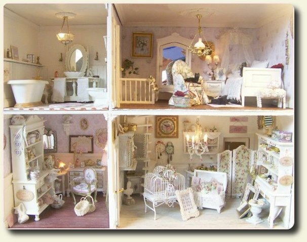 Customized 1:12 Scale Dollhouse by French artisan Beatrice Thierus