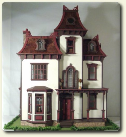 CDHM Artisan Deb Roberts customizing Greenleaf dollhouse kits, dressed beds, and textile arts