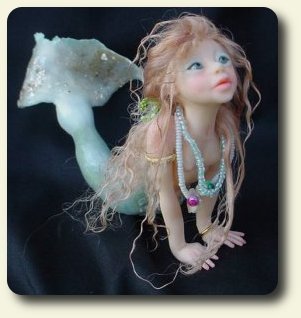 CDHM category feature, Mermaid artdolls by Judy Raley of Once We Were Faeries in dollhouse miniatures