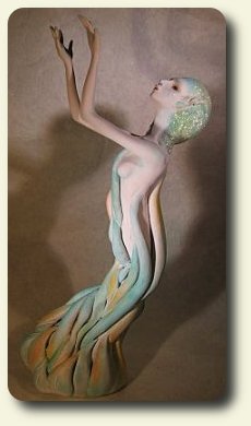 CDHM category feature, Mermaid artdolls by Nefer Kane in dollhouse miniatures