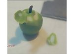 Peeling the polymer clay dolls house miniature apple