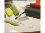 Tools and supplies used to sculpt dollhouse miniature apples