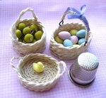 finished miniature baskets with varyng  handles