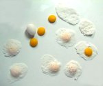 How the fried eggs for your dollhouse miniature breakfast should look so far