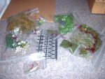 Tools and supplies used to make a dolls house flower border for your dollhouse