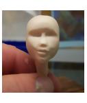 Defining the top of the nose bridge of the dolls face