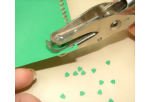 Using the heart shape hole punch to make leaves for dollshouse miniature flowers