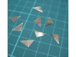 Cutting 8 triangular halves from the metallic paper