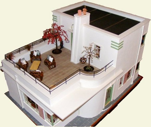 Customized 1:12 Scale Art Deco Dollhouse by Katina Beales